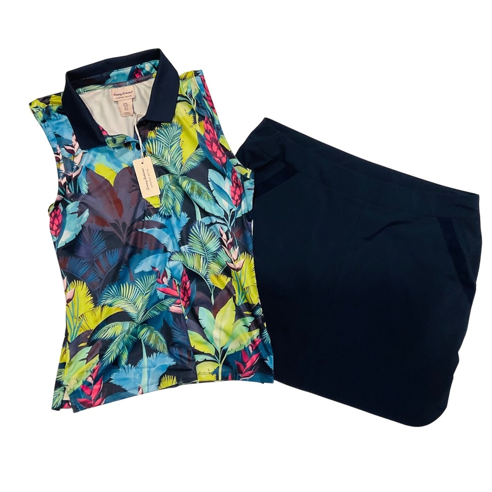 Tommy Bahama women's golf tennis Pickleball set NWT floral top Sunday skort S M